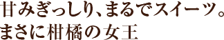 甘みぎっしり、まるでスイーツ。まさに柑橘の女王